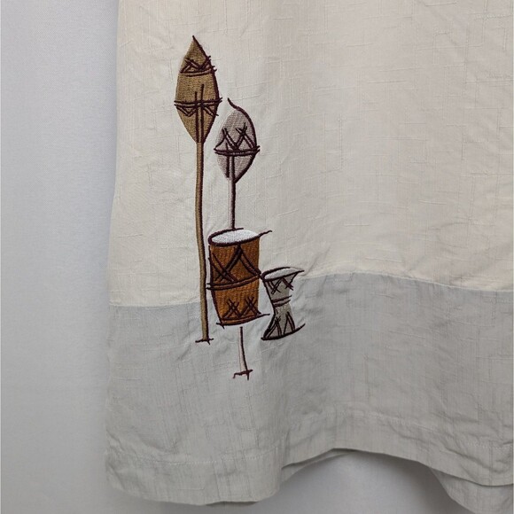 Quiksilver Edition Shirt Mens 2XL Beige Silk Cotton Comfort Fit Tiki Hawaiian - Picture 6 of 7